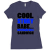 cool story babe white t shirt now make me a sandwich college humor fun Ladies Fitted T-Shirt