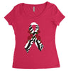 carcinoid cancer ribbon and rose Women's Triblend Scoop T-shirt