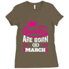 Queens Are Born in March Ladies Fitted T-Shirt
