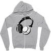 headphones black humor Zipper Hoodie