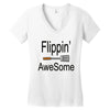 flippin awesome cooking greeting Women's V-Neck T-Shirt
