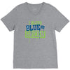 i bleed blue and green V-Neck Tee
