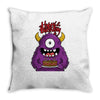 happy birthday monster Throw Pillow