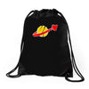 the spaceman logo Drawstring Bags