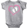 Baby Girl with Heart Any Name Customized Baby Bodysuit