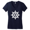 steering wheel sail boat funny Women's V-Neck T-Shirt
