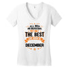 All Men Created Equal But The Best Born In December Women's V-Neck T-Shirt