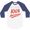 zero hair 100 awesome 3/4 Sleeve Shirt