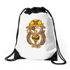 pirate owl Drawstring Bags