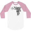 girl butterfly head 3/4 Sleeve Shirt