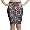 rose sugar skull Pencil Skirts