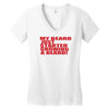 beard jus started Women's V-Neck T-Shirt
