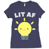 lit af kawaii light bulb Ladies Fitted T-Shirt