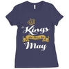 kings are born in may Ladies Fitted T-Shirt