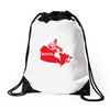 Canada Continent Roots Drawstring Bags