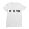 black and yellow Ladies Fitted T-Shirt