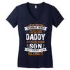 Super Cool Daddy Of A Freaking Awesome Son Women's V-Neck T-Shirt