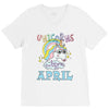 unicorns are born in april cute unicorn V-Neck Tee