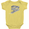 some game involving falling blocks in the style of m.c. escher Baby Onesie