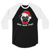 bah hum pug scrooge grinch christmas 3/4 Sleeve Shirt
