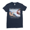 Michelangelo Creation of Adam Ladies Fitted T-Shirt