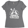 white ink camping is in tents funny Women's Triblend Scoop T-shirt