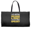 black without apology Weekender Totes