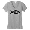 evolve t shirt small funny evolution science atheist darwin atheism fi Women's V-Neck T-Shirt