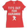 tits out for harambe Ladies Fitted T-Shirt