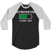 low battery introvert pun humor 3/4 Sleeve Shirt