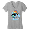 deal with it Women's V-Neck T-Shirt
