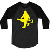 sasquatch guitar gear  funny bigfoot yeti comic monster retro 3/4 Sleeve Shirt
