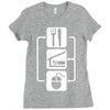 v2 eat sleep computer mouse Ladies Fitted T-Shirt