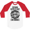Gemini Hated By Many Wanted By Plenty 3/4 Sleeve Shirt