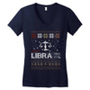 santa libra christmas ugly t shirts Women's V-Neck T-Shirt