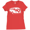 camper van funny mens campervan cotton Ladies Fitted T-Shirt