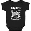 July Girls Are Sunshine Mixed With A Little Hurricane Baby Bodysuit
