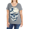 the great wave off skull Ladies Curvy T-Shirt