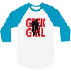 geek girl 3 4 sleeve baseball 3/4 Sleeve Shirt