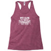 my gun is bigger Racerback Tank