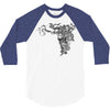 girl butterfly head 3/4 Sleeve Shirt