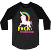 gay pride f#ck younicorn funny rude unicorn 3/4 Sleeve Shirt