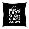this is my lazy ghost costume 3 Throw Pillow