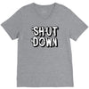 shut down slogan V-Neck Tee