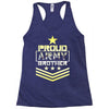 military, proud us army brother veteran u Racerback Tank