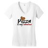 pizza is my valentine 56 Women's V-Neck T-Shirt