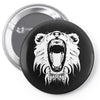 lion head roaring Pin-back button