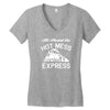 all aboard hot mess express train Women's V-Neck T-Shirt