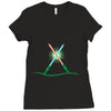 christmas lightsabers Ladies Fitted T-Shirt