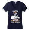 daddy and son not always eye to eye Women's V-Neck T-Shirt